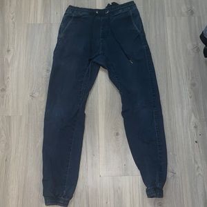 Small mens black joggers